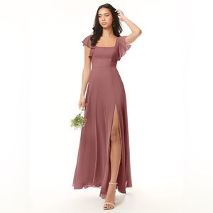 Azazie Floor-Length Gown in Desert Rose